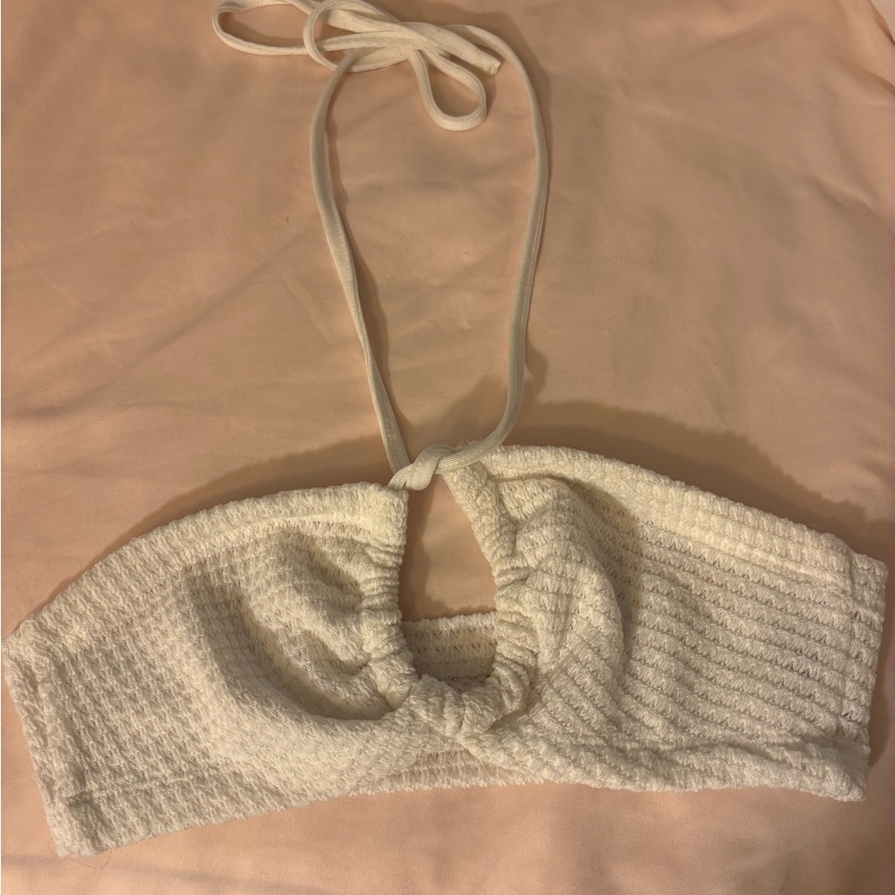 White micro halter top